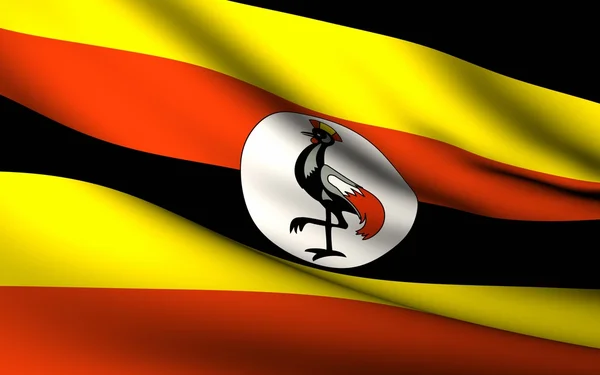 ウガンダの旗の飛行。国のすべてのコレクション . — ストック写真