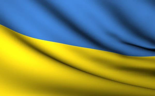 Flying Flag of Ukraine . All Countries Collection . — Stock Photo, Image