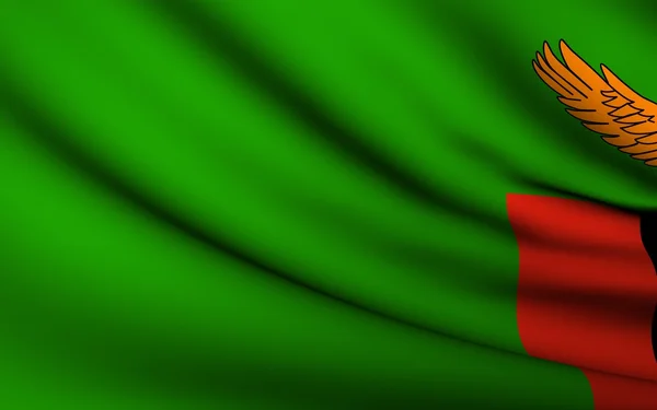 Flying Flag of Zambia . All Countries Collection . — Stock Photo, Image