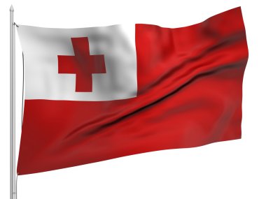 Flying Flag of Tonga - All Countries