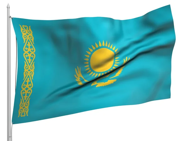 Drapeau volant du Kazakhstan - Tous les pays — Photo