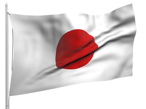 Flying Flag of Japan - All Countries — Stock Photo, Image