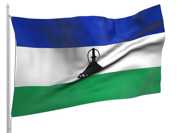 Flying Flag of Lesotho - All Countries — Stock Photo, Image