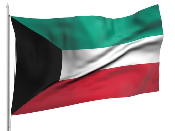 Flying Flag of Kuwait - All Countries — Stock Photo, Image