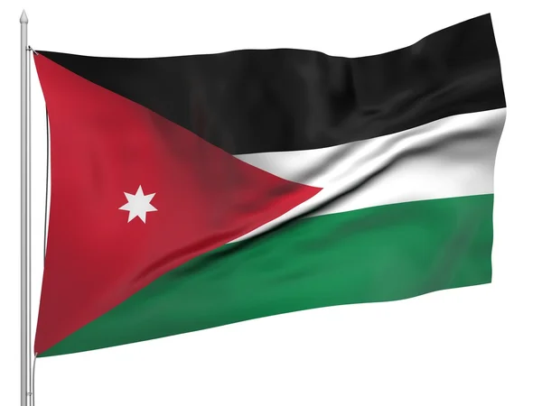 Flying Flag of Jordan - All Countries — Stock Photo, Image