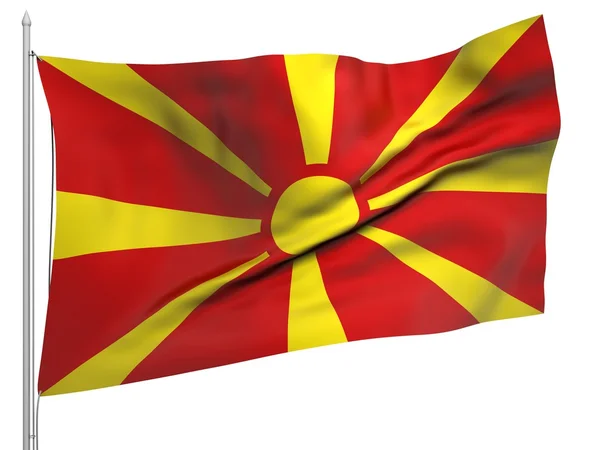 Flying Flag of Macedonia - All Countries — Stock Photo, Image