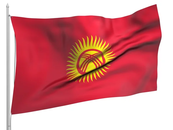 키르기스스탄-모든 국가 깃발을 비행 — 스톡 사진