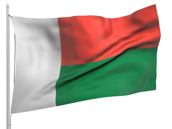 Літаючих прапор Мадагаскару - всі країни — стокове фото