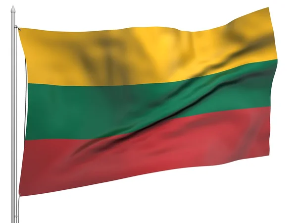 Flying Flag of Lithuania - All Countries — Stock Photo, Image