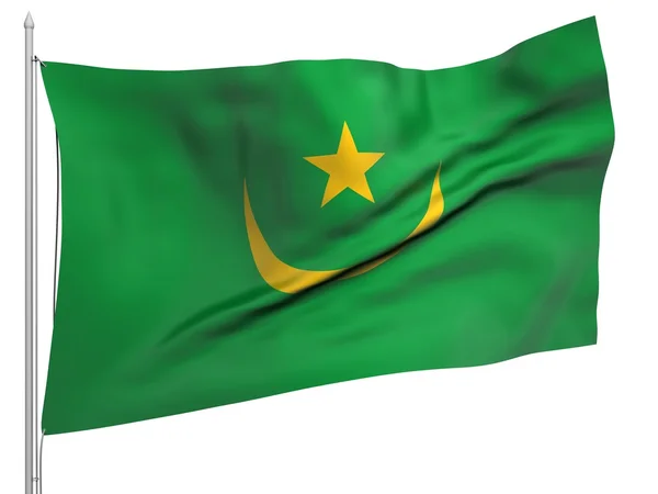 Flying Flag of Mauritania - All Countries — Stock Photo, Image