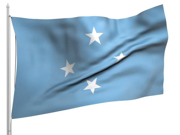 Flying Flag of Micronesia - All Countries — Stock Photo, Image