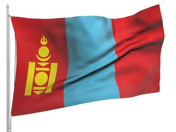 Flying Flag of Mongolia - All Countries — Stock Photo, Image