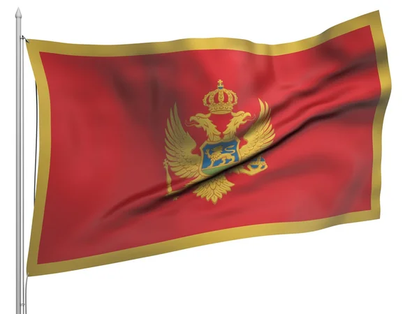 Літаючих прапор Чорногорії - всі країни — стокове фото