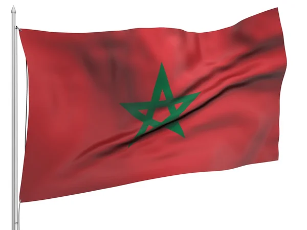 Flying Flag of Morocco - All Countries — Stock Photo, Image