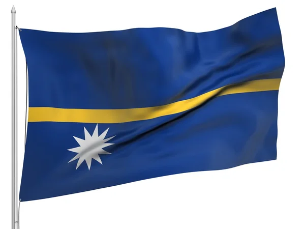 Літаючих прапор Науру - всі країни — стокове фото