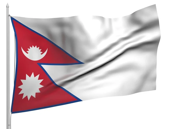 Flying Flag of Nepal - All Countries — Stock Photo, Image
