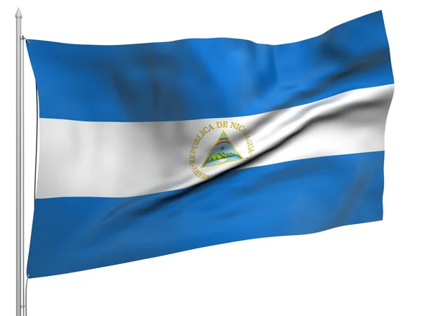 Flying Flag of Nicaragua - All Countries — Stock Photo, Image