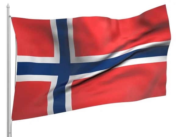 Flying Flag of Norway - All Countries — Stockfoto