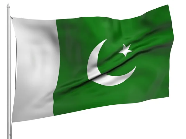 Létající vlajka Pákistánu - všechny země — Stock fotografie