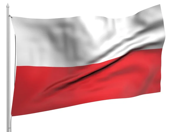 Flying Flag of Poland - All Countries — Stock Photo, Image