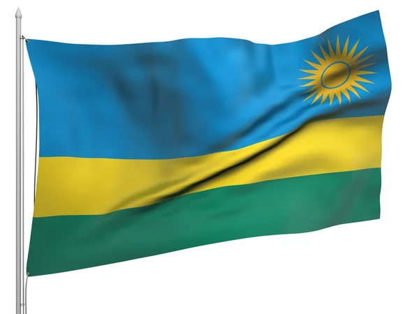 Drapeau volant du Rwanda - Tous les pays — Photo