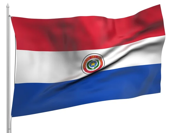 Flying Flag of Paraguay - All Countries — Stock Photo, Image