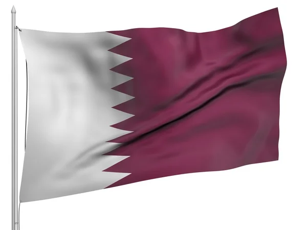 Flying Flag of Qatar - All Countries — Stock Photo, Image