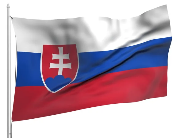 Літаючих прапор Словаччини - всі країни — стокове фото