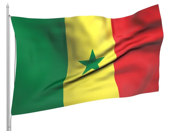 Flying Flag of Senegal - All Countries — Stock Photo, Image