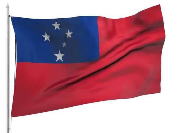 Flying Flag of Samoa - All Countries — Stock Photo, Image