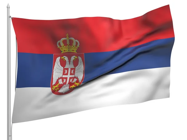 Létající vlajka Srbska - všechny země — Stock fotografie