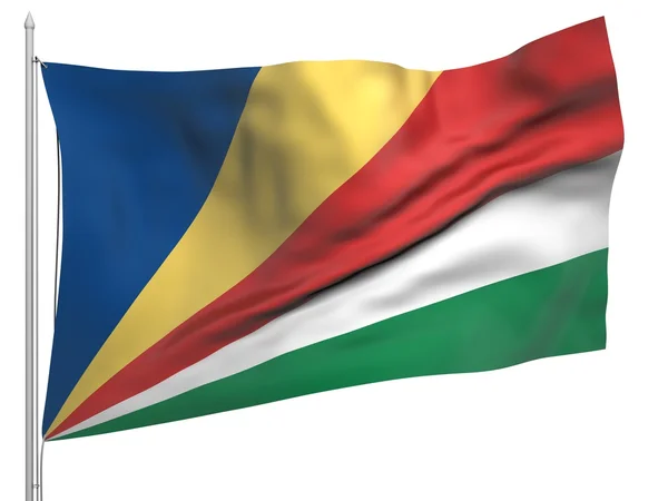 Bandeira hasteada das Seicheles - Todos os Países — Fotografia de Stock