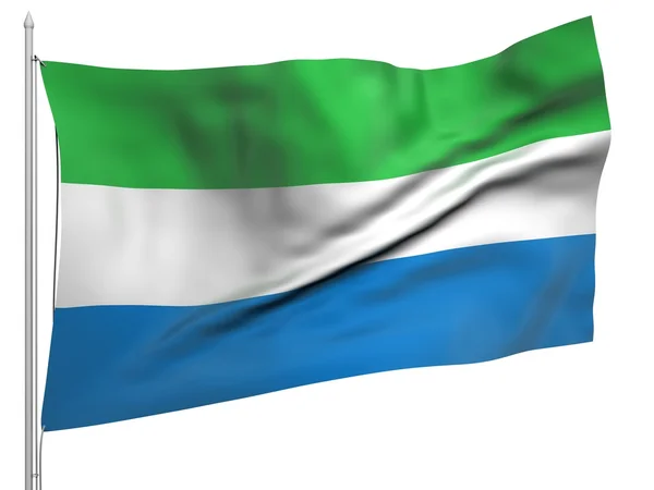 Flying Flag of Sierra Leone - All Countries — Stock Photo, Image
