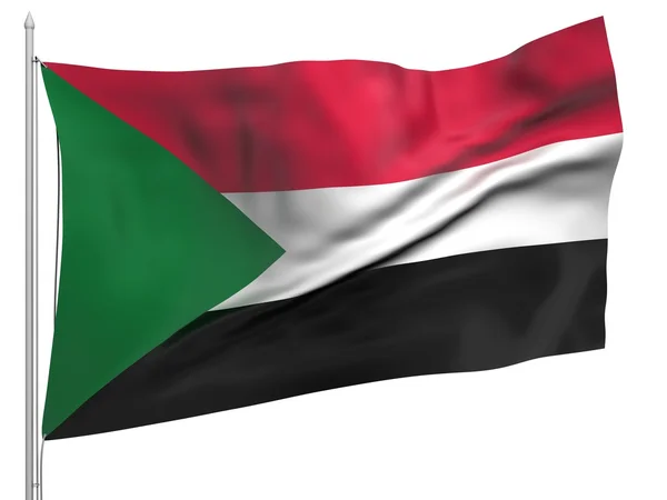 Flying Flag of Sudan - All Countries — Stock Photo, Image