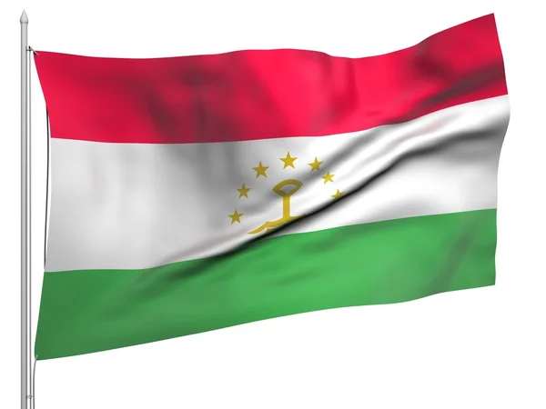 Flying Flag of Tajikistan - All Countries — Stock Photo, Image