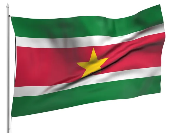 Flying Flag of Suriname - All Countries — Stock Photo, Image