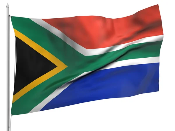 Flying Flag of South Africa - All Countries — Stock Photo, Image