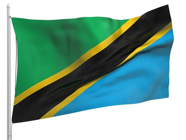 Bandiera Flying of Tanzania - Tutti i paesi — Foto Stock