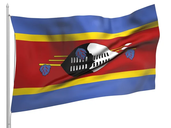 Flying Flag of Swaziland - All Countries — Stock Photo, Image