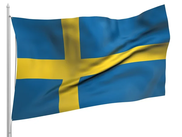 Flying Flag of Sweden - All Countries — Stock Photo, Image