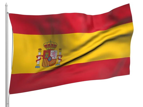 Bandeira hasteada da Espanha - Todos os países — Fotografia de Stock