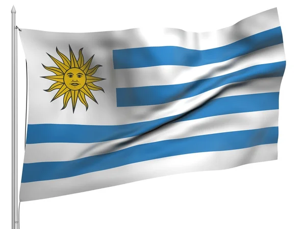 Flying Flag of Uruguay - All Countries — Stock Photo, Image