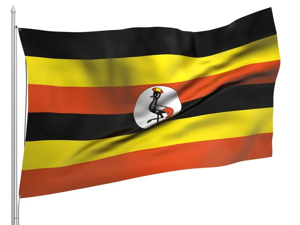 Drapeau volant de Ouganda - Tous les pays — Photo