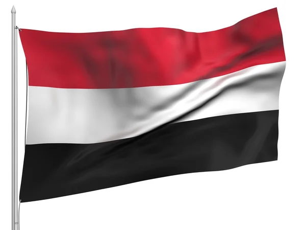 Літаючих прапор Ємену - всі країни — стокове фото