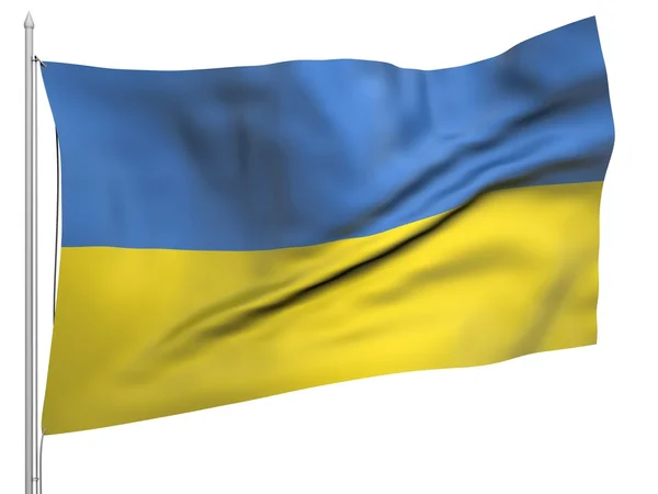 Flying Flag of Ukraine - All Countries — Stock Photo, Image