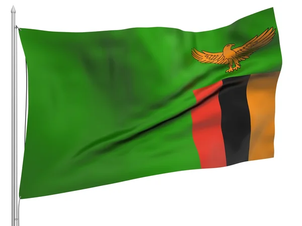 Flying Flag of Zambia - All Countries — Stock Photo, Image