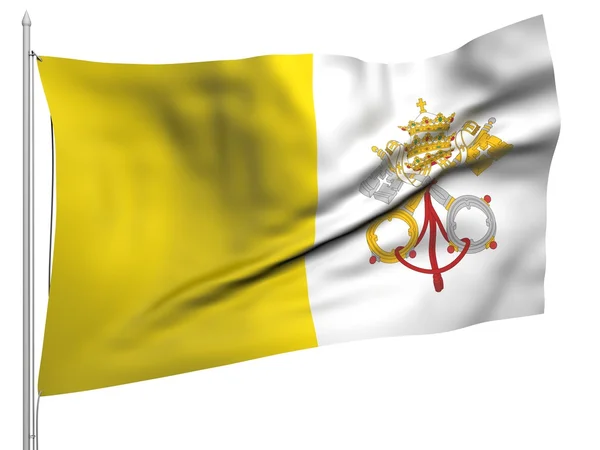 Flying Flag of Vatican City - All Countries — Stock Photo, Image