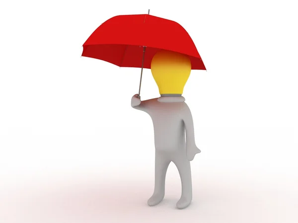 stock image Bulbman with umbrella