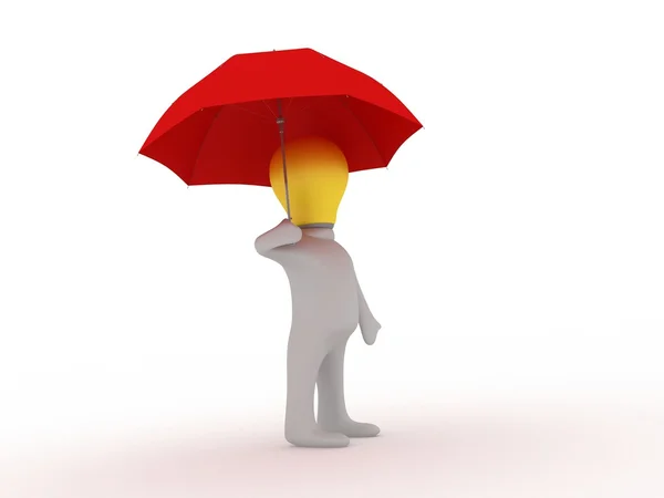 Bulbman con paraguas —  Fotos de Stock