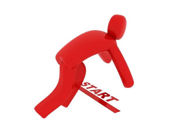 Red man on start - Social Themes — Stock Photo, Image